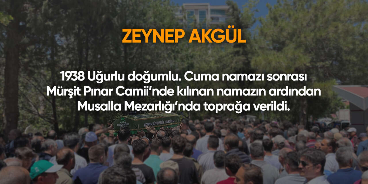 Konya'da bugün vefat edenler | 23 Ekim 2026 14